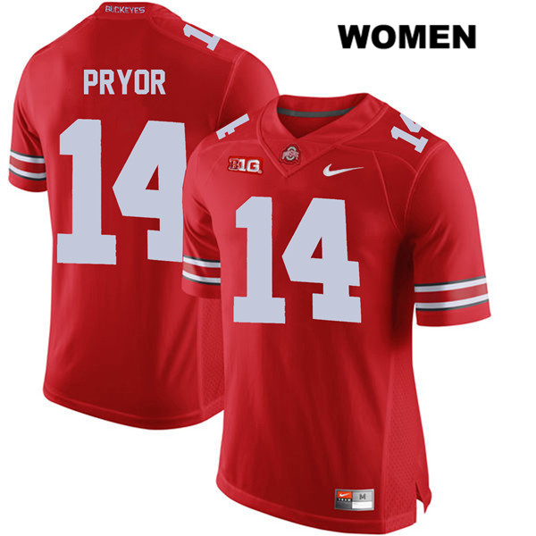 Ohio State Buckeyes Women's Isaiah Pryor #14 Red Authentic Nike College NCAA Stitched Football Jersey YJ19N64UE